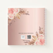 ゲストブックベビーシャワーパンパスグラスバラ金ゴールド ノートブック (裏面)