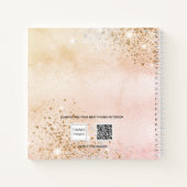 ゲストブックベビーシャワーパンプキンバラ金ゴールド秋 ノートブック (裏面)