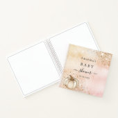 ゲストブックベビーシャワーパンプキンバラ金ゴールド秋 ノートブック (内部)