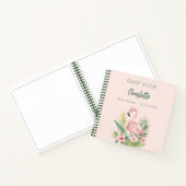 ゲストブックベビーシャワーピンクフラミンゴ女 ノートブック (内部)