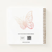 ゲストブックベビーシャワーピンク蝶 ノートブック (裏面)