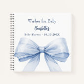 ゲストブックベビーシャワーブルーボウボーイウィッシュ ノートブック (正面)