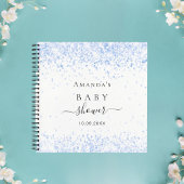ゲストブックベビーシャワーブルーボーイグリッターダスト ノートブック