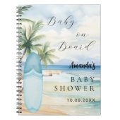 ゲストブックベビーシャワーベビーオンボードサーフボード ノートブック (正面)