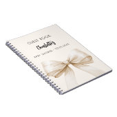 ゲストブックベビーシャワーボウベージュクリーム ノートブック (右側)
