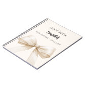 ゲストブックベビーシャワーボウベージュクリーム ノートブック (左側)