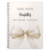ゲストブックベビーシャワーボウベージュクリーム ノートブック (正面)