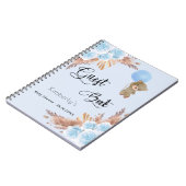 ゲストブックベビーシャワーボーイテディパンパスグラス ノートブック (左側)