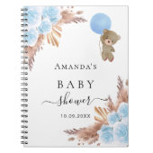 ゲストブックベビーシャワーボーイテディパンパスグラス ノートブック (正面)