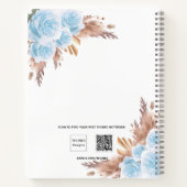 ゲストブックベビーシャワーボーイテディパンパスグラス ノートブック (裏面)