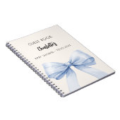 ゲストブックベビーシャワーボーブルーベージュクリームボーイ ノートブック (右側)