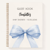 ゲストブックベビーシャワーボーブルーベージュクリームボーイ ノートブック (正面)