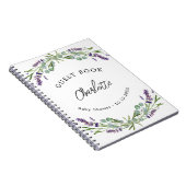 ゲストブックベビーシャワーラベンダーバイオレットユーカリ ノートブック (右側)