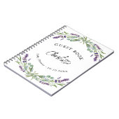 ゲストブックベビーシャワーラベンダーバイオレットユーカリ ノートブック (左側)