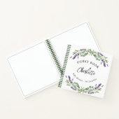 ゲストブックベビーシャワーラベンダーバイオレットユーカリ ノートブック (内部)