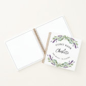 ゲストブックベビーシャワーラベンダーバイオレットユーカリ ノートブック (内部)