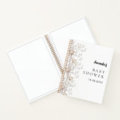 ゲストブックベビーシャワーワイルドフラワーベージュクリーム ノートブック (内部)