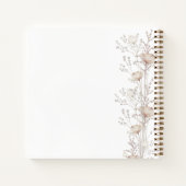 ゲストブックベビーシャワーワイルドフラワーベージュクリーム ノートブック (裏面)