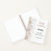 ゲストブックベビーシャワーワイルドフラワーベージュクリーム ノートブック (内部)
