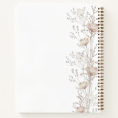 ゲストブックベビーシャワーワイルドフラワーベージュクリーム ノートブック (裏面)