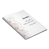 ゲストブックベビーシャワーワイルドフラワーベージュクリーム ノートブック (右側)