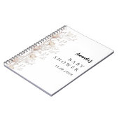 ゲストブックベビーシャワーワイルドフラワーベージュクリーム ノートブック (左側)