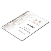 ゲストブックベビーシャワーワイルドフラワーベージュクリーム ノートブック (左側)