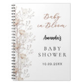 ゲストブックベビーシャワーワイルドフラワーベージュクリーム ノートブック (正面)