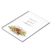 ゲストブックベビーシャワー森林動物の鹿 ノートブック (左側)