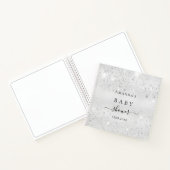 ゲストブックベビーシャワー銀グリッター名 ノートブック (内部)