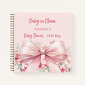 ゲストブックベビーシャワー開花ボウフォト ノートブック (正面)