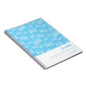 ゲストブックベビーシャワー青い白いベビーズボーイ ノートブック (右側)