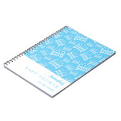 ゲストブックベビーシャワー青い白いベビーズボーイ ノートブック (左側)