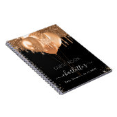 ゲストブックベビーシャワー黒金ゴールドバルーン ノートブック (右側)