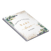 ゲストブックベビーシャワーeucalyptusカップル ノートブック (右側)