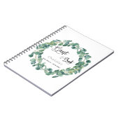 ゲストブックベビーシャワーeucalyptus緑 ノートブック (左側)