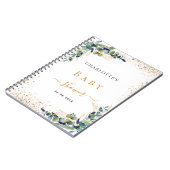 ゲストブックベビーシャワーeucalyptus緑 ノートブック (左側)