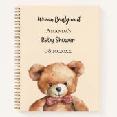 ゲストブックベビーシャワーteddy bear bearly wait ノートブック (正面)