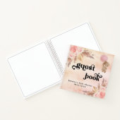 ゲストブックベビーシャワーteddy bear pampas grass ノートブック (内部)