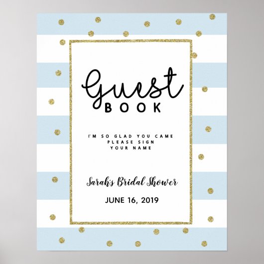 ゲストブックベビーブライダルシャワーゲームゲストブック ポスター (正面)
