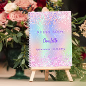 ゲストブックホログラフィックピンクパープルキンセアニェラ ノートブック