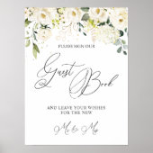 ゲストブックホワイトローゼポスターにサインして ポスター (正面)