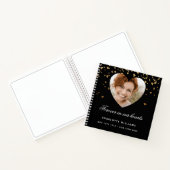 ゲストブックメモリアルフォトブラック金ゴールドハート ノートブック (内部)