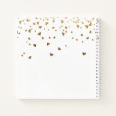 ゲストブックメモリアル写真ホワイト金ゴールドハート ノートブック (裏面)