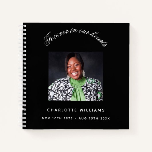 ゲストブックメモリアル写真白黒 ノートブック (正面)