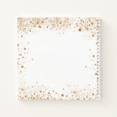 ゲストブックメモリアル白金ゴールドグリッター写真 ノートブック (裏面)