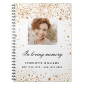 ゲストブックメモリアル白金ゴールドグリッター写真 ノートブック (正面)