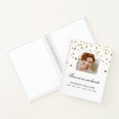 ゲストブックメモリアル白金ゴールドハート写真 ノートブック (内部)