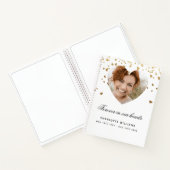 ゲストブックメモリアル白金ゴールドハート写真 ノートブック (内部)