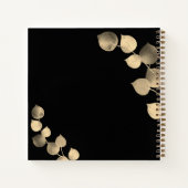 ゲストブックメモリアル葬儀エカリプタスブラック金ゴールド ノートブック (裏面)